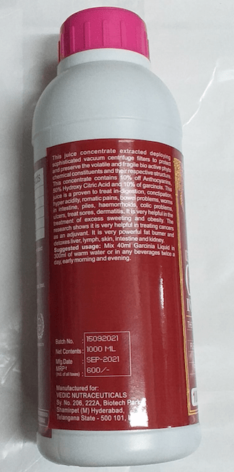 GARCINIA CONCENTRATE - 1 litre