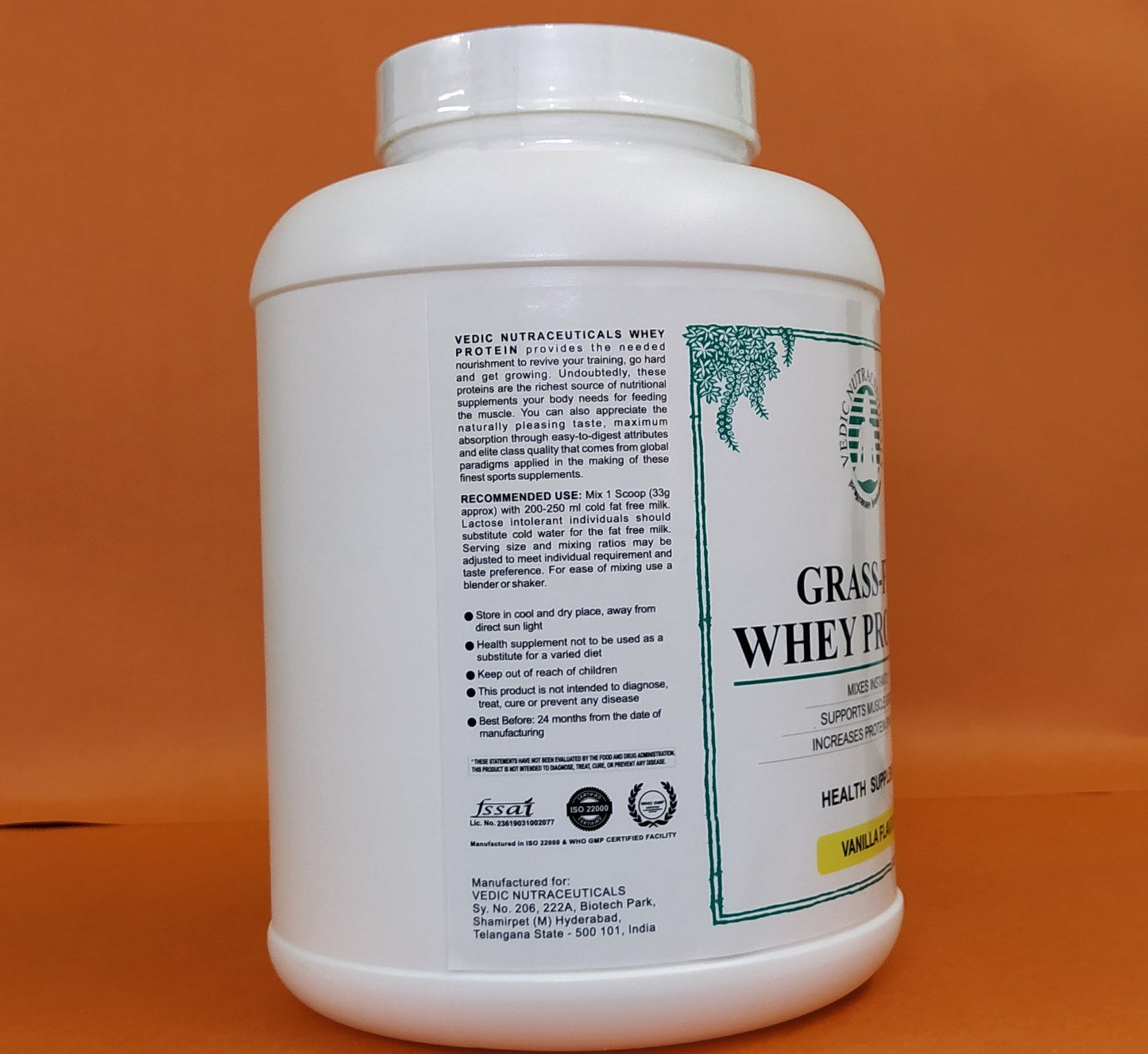 Grass Fed Whey Protein Concentrate - Vanilla Flavour