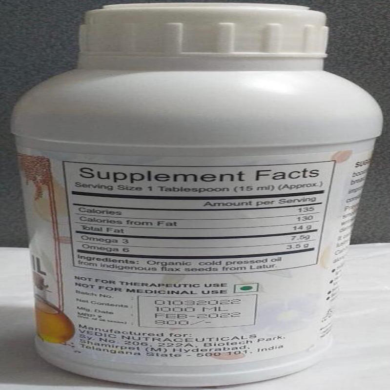 Edible Flax Seed Oil - 1 litre